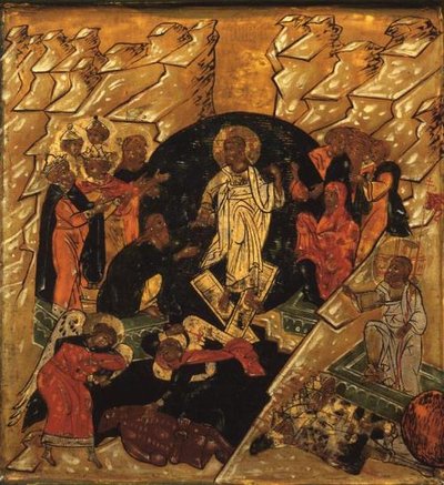 Anástasis (Descenso de Cristo al infierno), icono ruso, finales del siglo XVII de School Russian