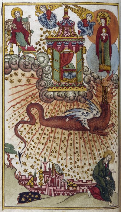 Apocalipsis de San Juan, c.1750 (miniatura) de School Russian
