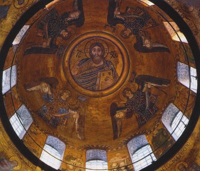 Cristo Pantocrátor con Arcángeles (mosaico) de School Russian