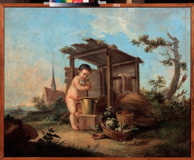 Cupido químico. Pintura de un maestro ruso, óleo sobre lienzo, segunda mitad del siglo XVIII. Museo Estatal de Arte, Yekaterinburg (Ekaterimburgo) (Rusia). de School Russian