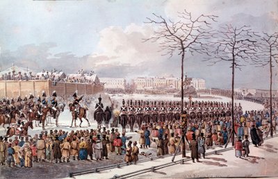 En 1825 Revuelta de los Decembristas (Decabristas) en el futuro de Nicolás I para obtener una nueva constitución de School Russian