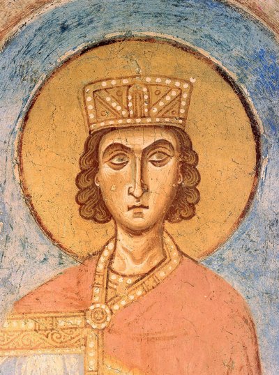 Rey Salomón - Frescos rusos antiguos - Siglo XII - Fresco - Iglesia de San Jorge, Staraya Ladoga de School Russian