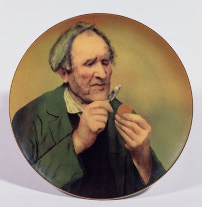 El numismático. Porcelana pintada por un maestro ruso, segunda mitad del siglo XIX. Arte ruso, artes aplicadas. Colección privada. de School Russian
