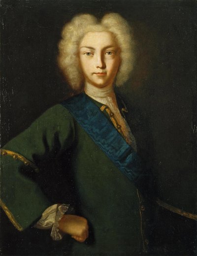 Pedro II de Rusia - Retrato del Zar Pedro II de Rusia (1715-1730) de School Russian