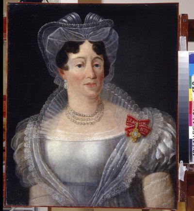 Retrato de la condesa Yelizaveta Fyodorovna Musina-Pushkina (Musina Pushkina) (Musin Pushkin) (Musin-Pushkin) (1758-1835). Pintura anónima, óleo sobre lienzo 1801. Arte ruso de School Russian