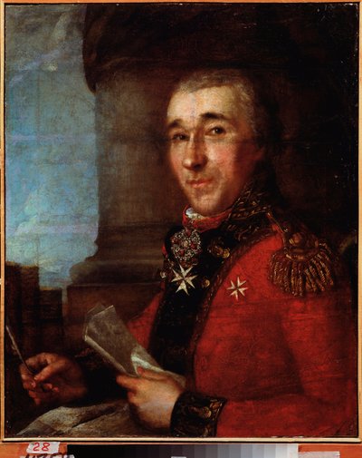 Retrato del Conde General Alexey Arakcheyev (Alexis Araktcheiev) (Araktcheev) (1769-1834). Pintura de un maestro ruso, óleo sobre lienzo, finales del siglo XVIII. Museo de Arte del Lejano Oriente, Khabarovsk (Rusia). de School Russian