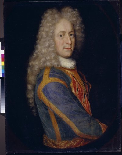 Retrato del Mariscal Ivan Yurievich Trubetskoy (1667-1750) (Retrato de Ivan Yurievich Trubetskoy). Pintura anónima, óleo sobre lienzo de School Russian