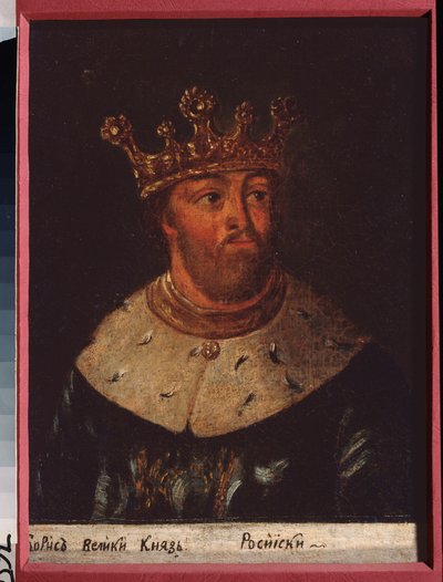 Retrato del Zar Boris Fedorovitch Godunov de Rusia (1552-1605). Pintura de un maestro ruso, óleo sobre lienzo. de School Russian