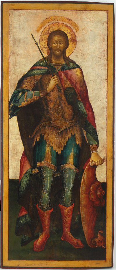 San Alejandro Nevski (1220-1263) - (Saint-Alexandre-Nevski) - San Alejandro Nevski - Icono ruso. Temple sobre tabla, Segunda Mitad del siglo XVIII. Dimensión : 142,5x61 cm Museo Ikonen Recklinghausen de School Russian