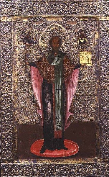 San Nicolás de Mozhaisk, icono, c.1700 de School Russian