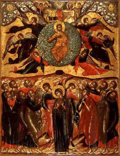 La Ascensión de Cristo, de la Iglesia de Elías el Profeta, Yaroslavl, Rusia, segunda mitad del siglo XVII (temple sobre tabla) de School Russian