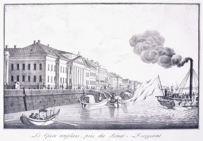 El Muelle Inglés, cerca del Senado-Dirigente; Le Quai Anglais, Pres du Senat-Dirigeant, principios del siglo XIX de School Russian
