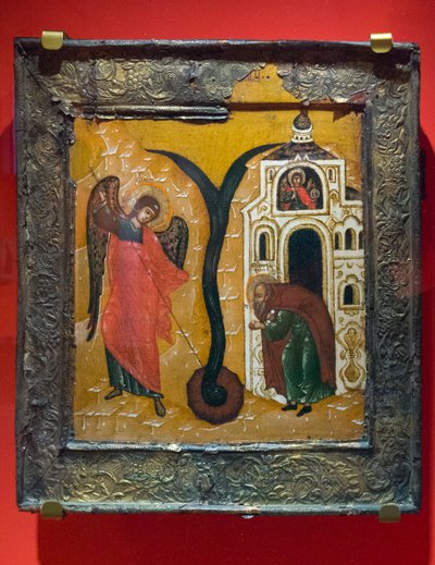 "El milagro del Arcángel Miguel en Chonae", siglo XVII (temple sobre madera) de School Russian