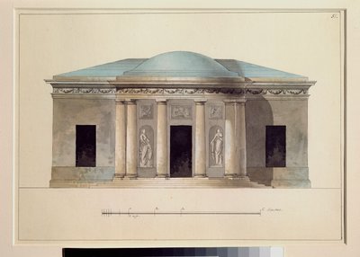 Una sala de conciertos. Obra de un maestro ruso, acuarela sobre papel, hacia 1826. Museo Estatal al Aire Libre Tsarkoye Selo, San Petersburgo. de School Russian