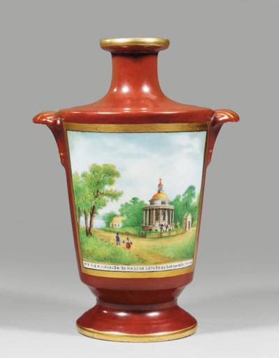 Jarrón que representa a un cosaco zaporogo, c.1825 de School Russian