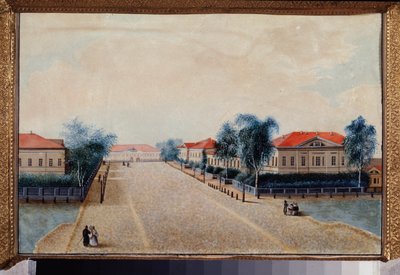 Vista del tesoro en Tver (Rusia). Pintura de un maestro ruso, óleo sobre lienzo, hacia 1830. Arte ruso de School Russian