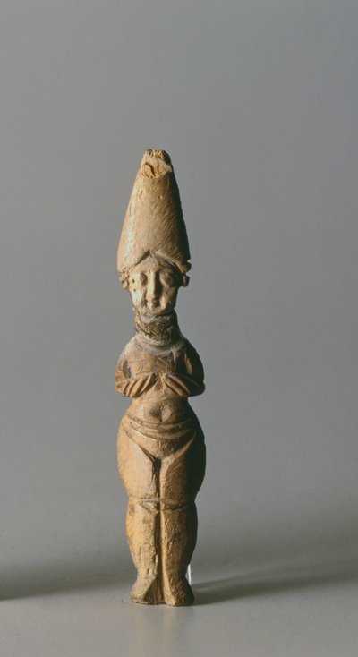 Figurilla con sombrero alto, de Susa, Irán, siglos IV-VI d.C. de School Sasanian