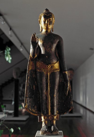 Estilo Lopburi: Buda abhyamudra (escultura) de School Siamese