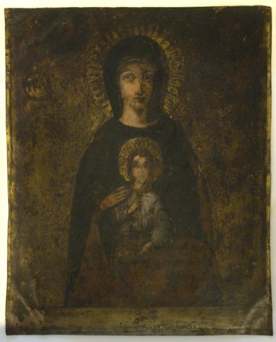 Crucifixión (Madonna On Verso) (óleo sobre cobre) de School Spanish