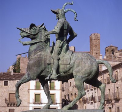 Estatua ecuestre de Francisco Pizarro (c.1478-1541) de School Spanish
