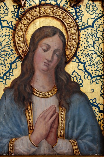 Hermitage (Ermita de Nuestra Señora de La Plaza). Interior. The altar. Detail. Altar (painting) de School Spanish