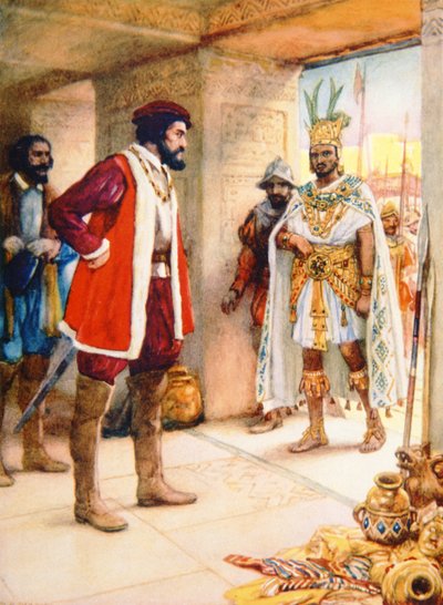 Hernán Cortés toma a Moctezuma como rehén en 1519 de School Spanish