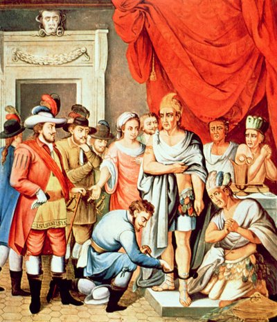 Hernán Cortés ordena poner grilletes en los tobillos de Moctezuma de School Spanish