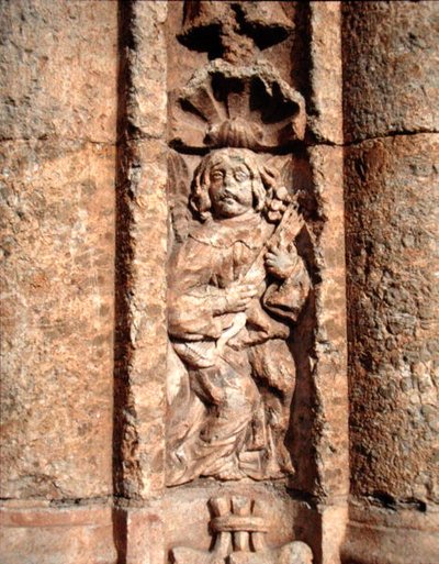 Jugador de laúd, de la fachada del Palacio de Montarco de School Spanish