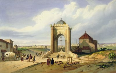 Vista de la ciudad de Sevilla desde la Cruz del Campo (litografía en color) de School Spanish