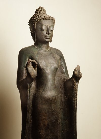 Buda descendiendo del cielo tavatsima, período Davaravati de School Thai