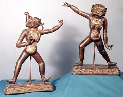 Dos figuras de Dakinis de School Tibetan