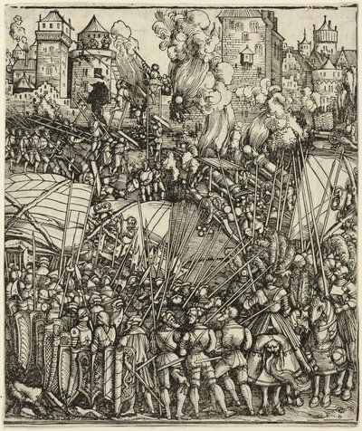La expulsión de los húngaros de la Baja Austria, del Arco de Triunfo de Maximiliano I de School of Albrecht Dürer