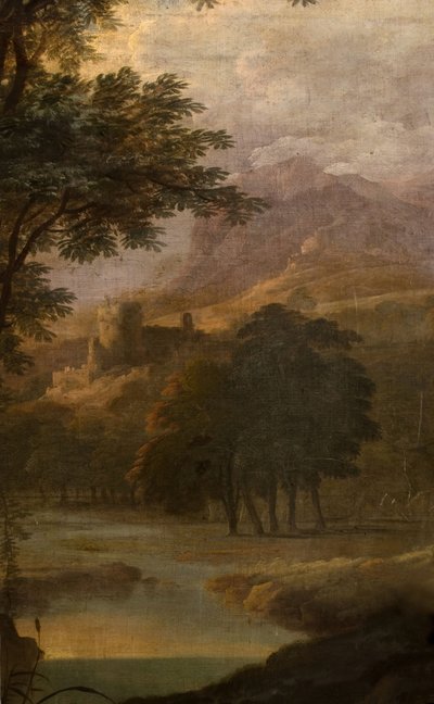Paisaje con castillo a lo lejos, 1725 de School of Jacques Rousseau