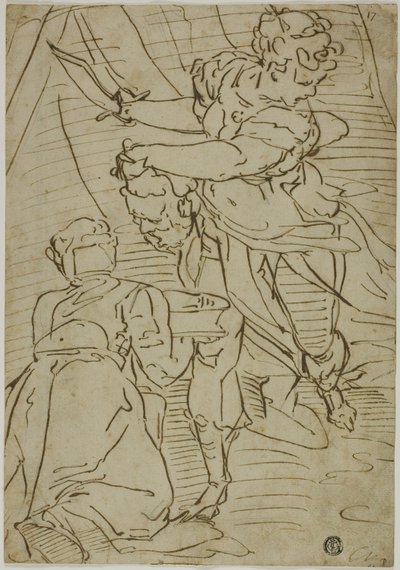 Judith con la cabeza de Holofernes de School of Luca Cambiaso