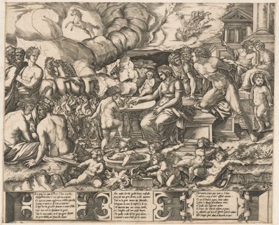 Alegoría del amor de School of Marcantonio Raimondi, after Baccio Bandinelli