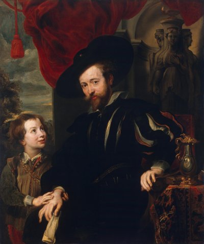 Retrato de Rubens con su Hijo Albert (copia del original perdido de finales de 1610) de School of Peter Paul Rubens