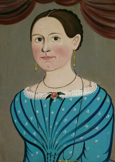 Mujer con vestido azul de School of William Matthew Prior