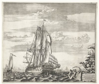 Buque insignia Goto Predestinatsia La Providencia de Dios construido por Pedro el Grande en Voronezh, 1700 de Schoonebeek