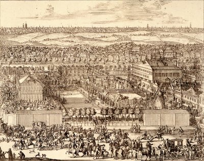 Barrio Alemán Nemetskaya sloboda en Moscú, parte derecha, 1705 de Schoonebeek