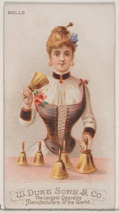 Campanas, de la serie Instrumentos Musicales N82 para cigarrillos marca Duke, 1888 de Schumacher and Ettlinger