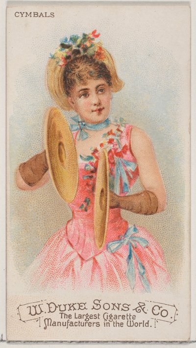 Platillos, de la serie Instrumentos Musicales N82 para cigarrillos marca Duke, 1888 de Schumacher and Ettlinger