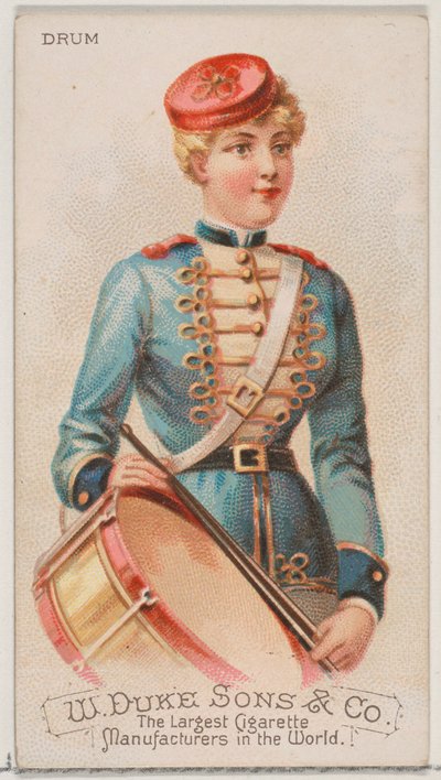 Tambor, de la serie Instrumentos Musicales N82 para cigarrillos marca Duke, 1888 de Schumacher and Ettlinger