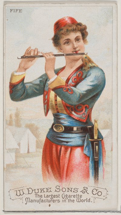 Flauta, de la serie Instrumentos Musicales N82 para cigarrillos marca Duke, 1888 de Schumacher and Ettlinger