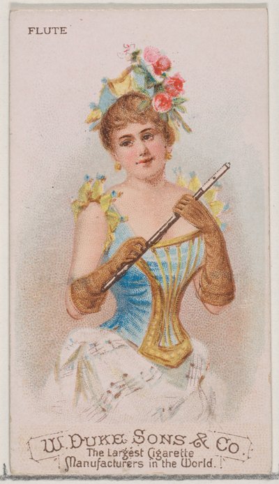 Flauta, de la serie Instrumentos Musicales N82 para cigarrillos marca Duke, 1888 de Schumacher and Ettlinger