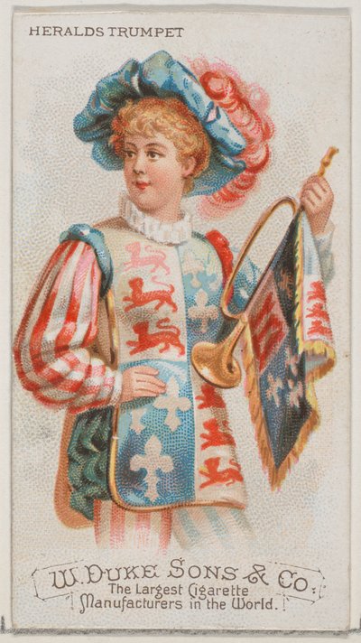 Trompeta de heraldo, de la serie Instrumentos Musicales N82 para cigarrillos marca Duke de Schumacher and Ettlinger
