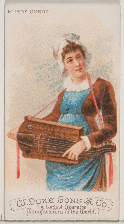 Zanfoña, de la serie Instrumentos Musicales N82 para cigarrillos marca Duke, 1888 de Schumacher and Ettlinger