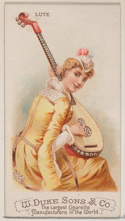 Laúd, de la serie Instrumentos Musicales N82 para cigarrillos marca Duke, 1888 de Schumacher and Ettlinger