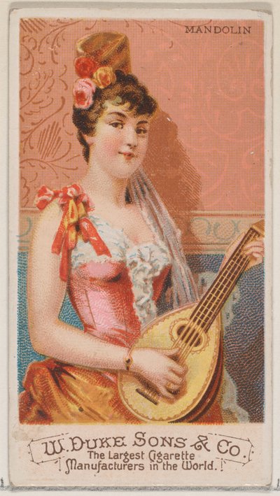 Mandolina, de la serie Instrumentos Musicales N82 para cigarrillos marca Duke, 1888 de Schumacher and Ettlinger