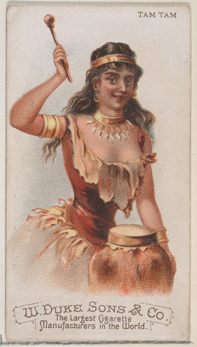Tam Tam, de la serie Instrumentos Musicales N82 para cigarrillos marca Duke, 1888 de Schumacher and Ettlinger