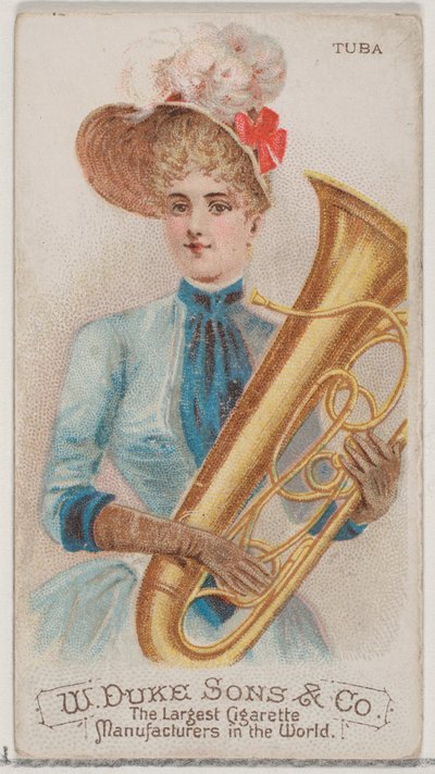 Tuba, de la serie Instrumentos Musicales N82 para cigarrillos marca Duke de Schumacher and Ettlinger